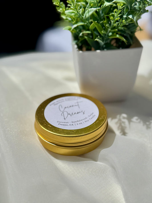 Mini Gold Tin Candles - 2 oz
