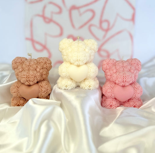 Rose Teddy Bear Candle Pure Mood Candle Co.